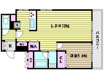 サンヴィラ魚崎(1LDK/1階)の間取り写真