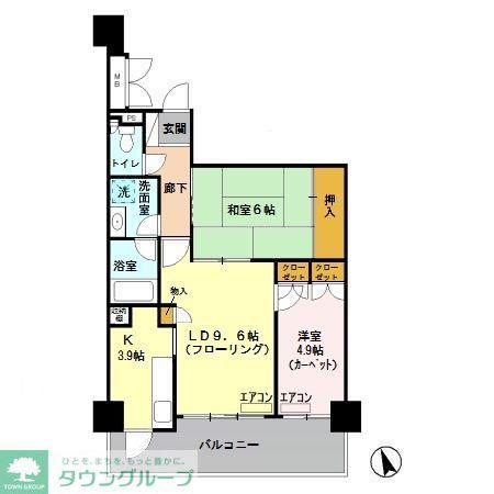 グランデュオ南街区(2LDK/3階)の間取り写真