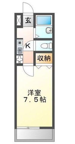 ベル牛久保(1K/1階)の間取り写真