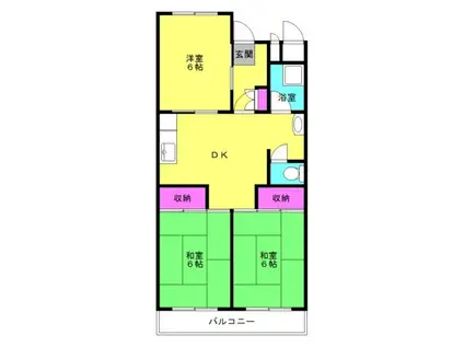 播磨城の宮(3DK/2階)の間取り写真