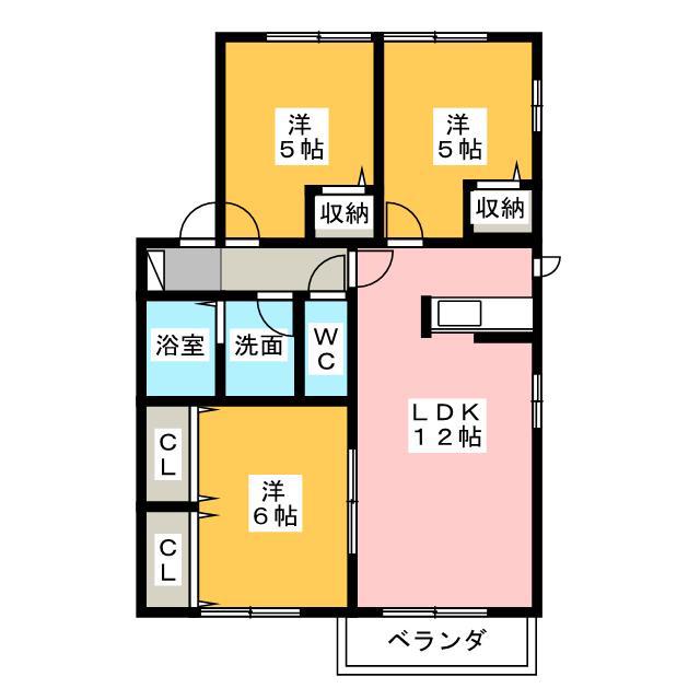 マウントクックC(3LDK/2階)の間取り写真