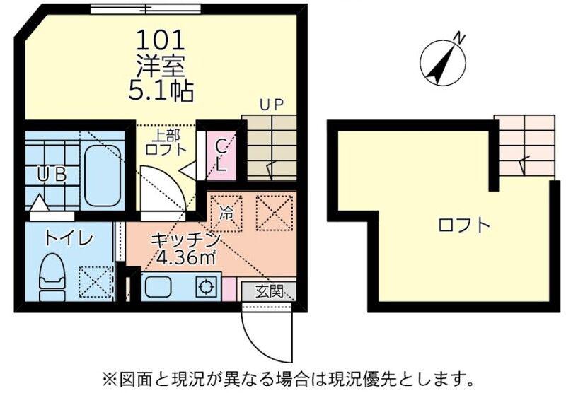 ルピナス(1K/1階)の間取り写真