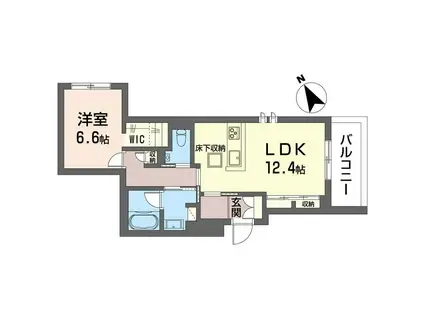 ウィステリアガーデン(1LDK/1階)の間取り写真