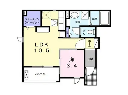 クロシェット トロワ(1LDK/1階)の間取り写真