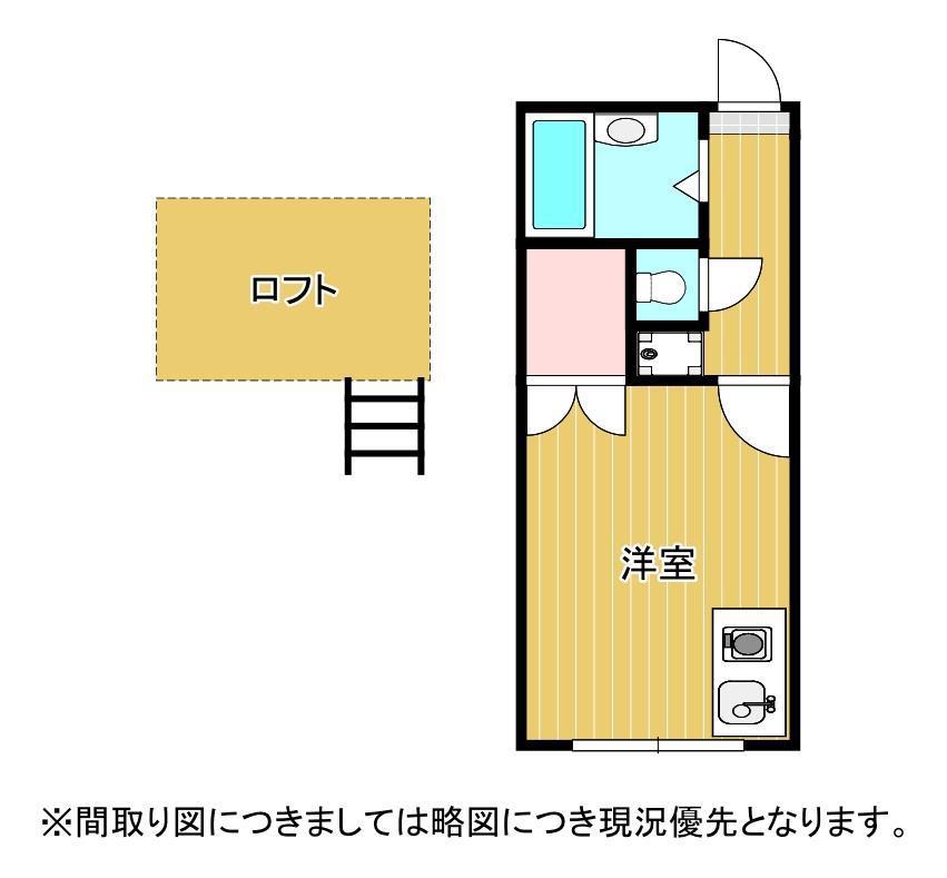 エンゼルハイツ帯山(1K/1階)の間取り写真
