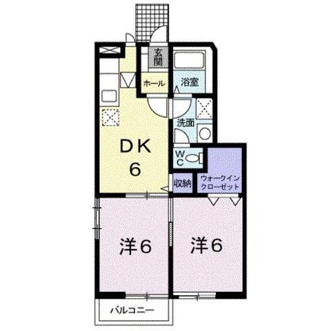 HOPE・STAR雅A(2DK/1階)の間取り写真