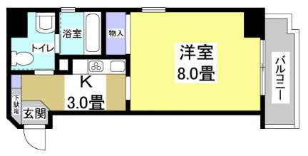 カーサ・ミラ北寺島(1K/9階)の間取り写真