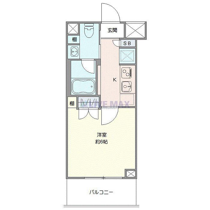 AZEST川口(1K/2階)の間取り写真