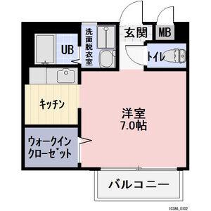 ジュネスブライトンB(1K/1階)の間取り写真