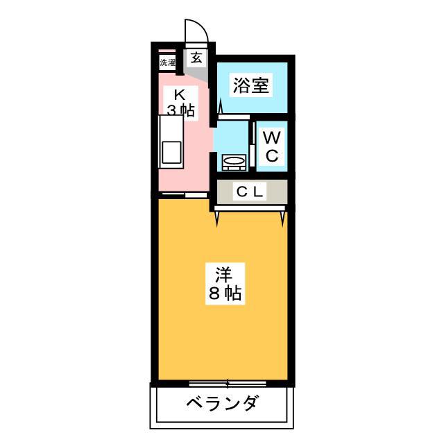 セジュールアイピー(1K/2階)の間取り写真
