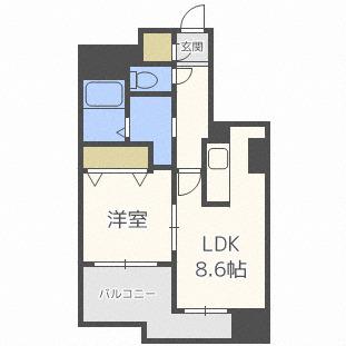 S-FORT北大前(1LDK/5階)の間取り写真