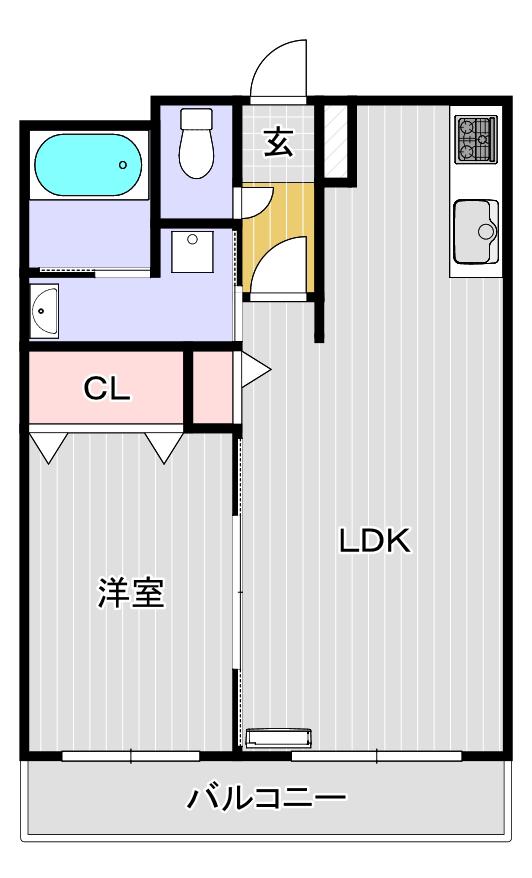 LALOI(1LDK/2階)の間取り写真