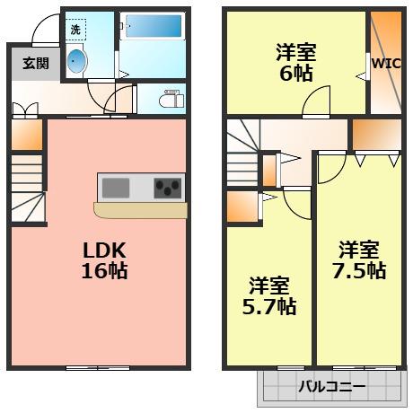 ATTRAIT(3LDK/1階)の間取り写真