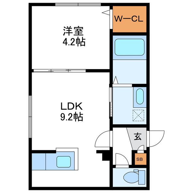 TEMIDENCE北22条 テミデンス北22条(1LDK/2階)の間取り写真