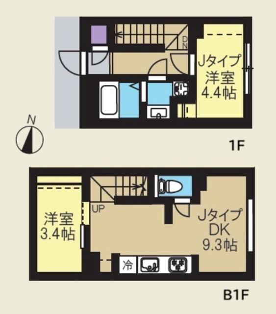 CREAL新高円寺(2DK/1階)の間取り写真