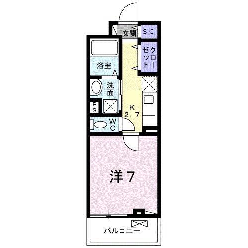 BOSCATO H(1K/2階)の間取り写真