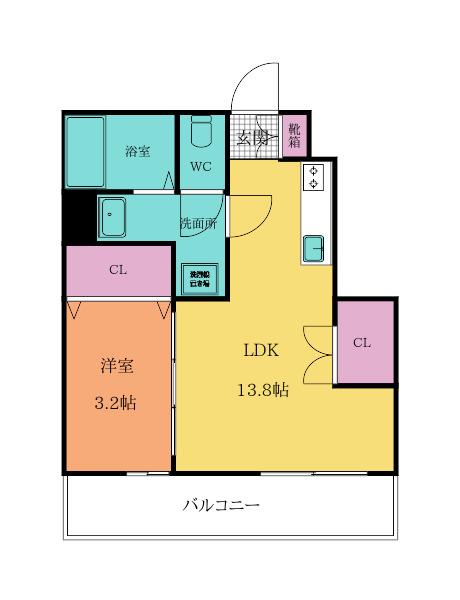 コンフォートプレイス小倉(1LDK/1階)の間取り写真