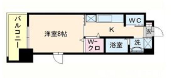 グランフォーレ桜坂ステーションプラザ(1K/6階)の間取り写真