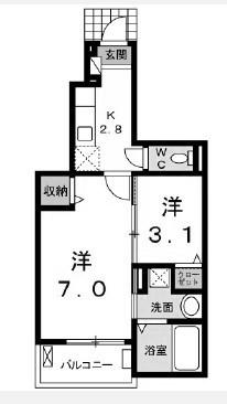 グレースNEO壱番館A(1K/1階)の間取り写真