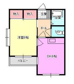 ロコガーデン(1DK/2階)の間取り写真