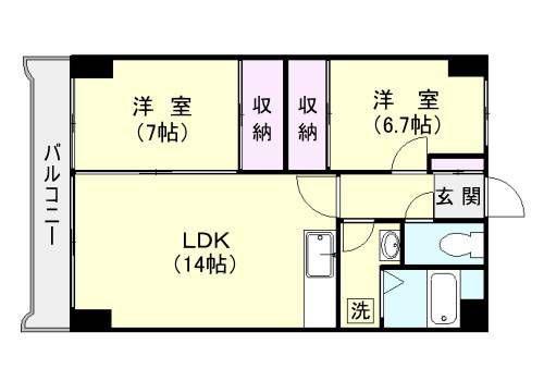 パークヒル(2LDK/2階)の間取り写真