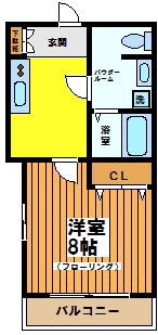 ドエル書房ビル(1K/2階)の間取り写真
