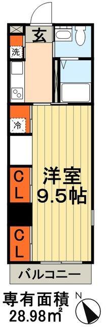リブリ・ルームス要町II(1K/3階)の間取り写真