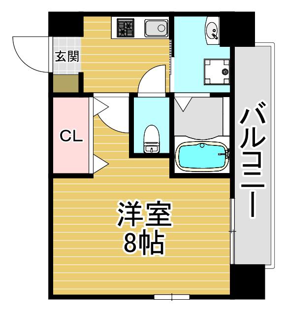 S-FORT福島LIBRE(1K/2階)の間取り写真