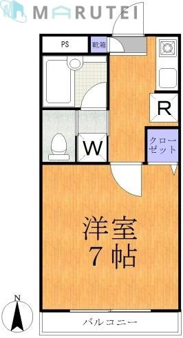 スタードリームII(1K/1階)の間取り写真