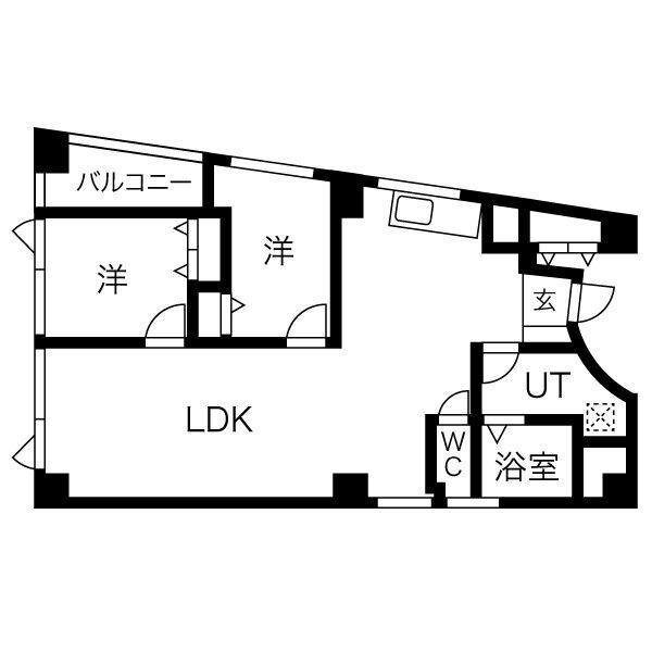 ラグジェリア立売堀(2LDK/7階)の間取り写真