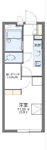 レオパレスセルシス(1K/1階)の間取り写真