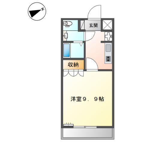 エスポアール(1K/2階)の間取り写真