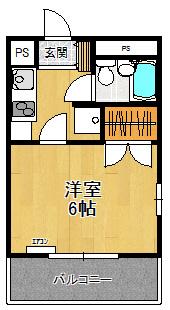 ふたばマンション(1K/2階)の間取り写真