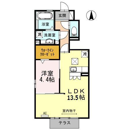 アイニティー(1LDK/1階)の間取り写真