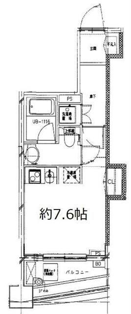 S-FORT中板橋(ワンルーム/5階)の間取り写真