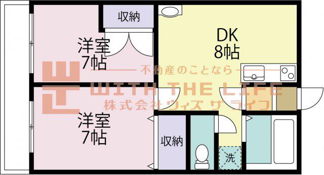 サンシャインコート東合川(2DK/1階)の間取り写真