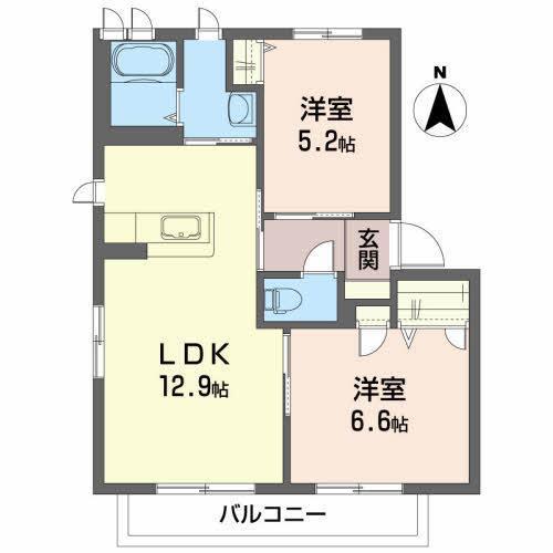 シャーメゾン藤(2LDK/1階)の間取り写真