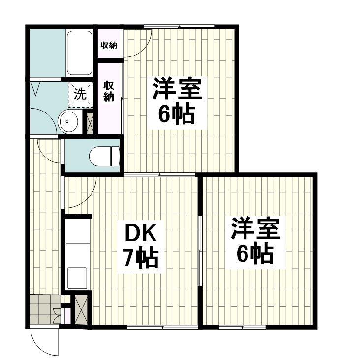 フォレスト西が岡(2DK/1階)の間取り写真