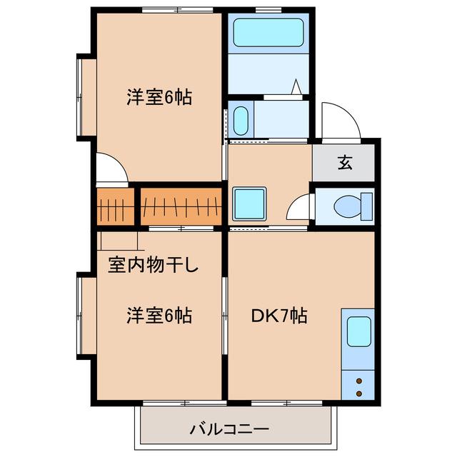 ALTBAU ARAI(2DK/2階)の間取り写真
