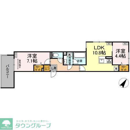 セレスティア東尾久II(2LDK/2階)の間取り写真