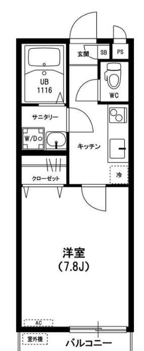 リブリ・グランディール(1K/2階)の間取り写真