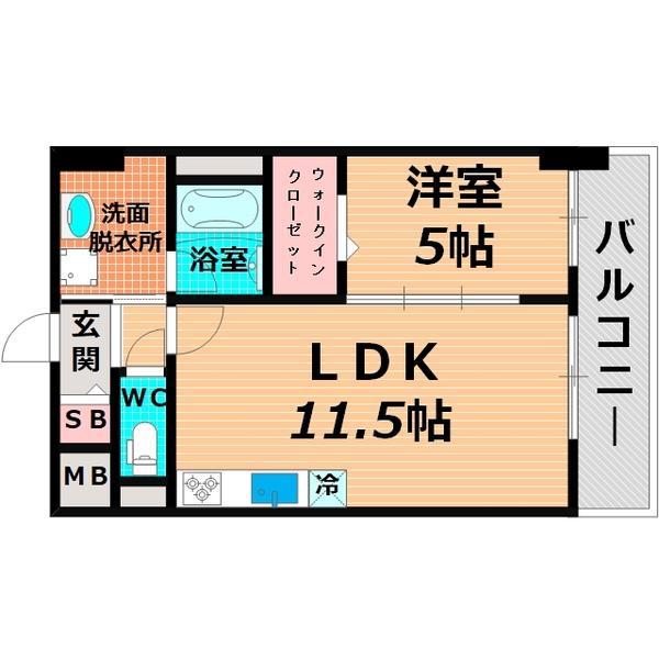 アルバグランデ(1LDK/6階)の間取り写真