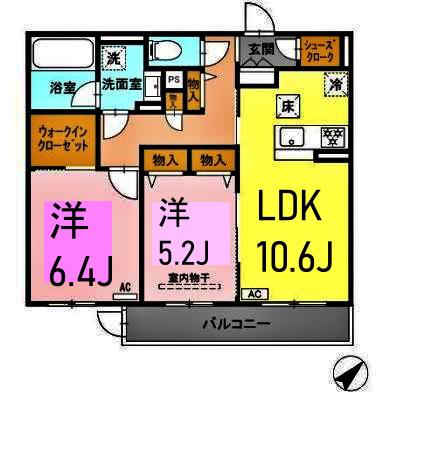 AN RESIDENCE(2LDK/1階)の間取り写真