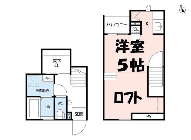 CB春日部ドール(1K/1階)の間取り写真