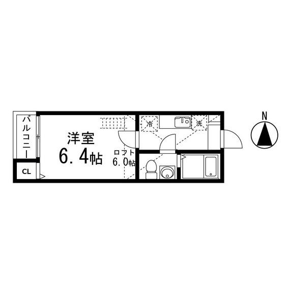 エトワール宮町(1K/1階)の間取り写真