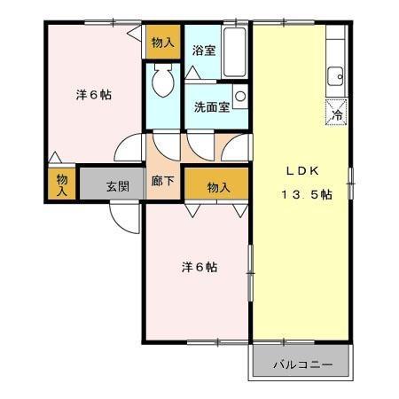 COURAGE(2LDK/1階)の間取り写真
