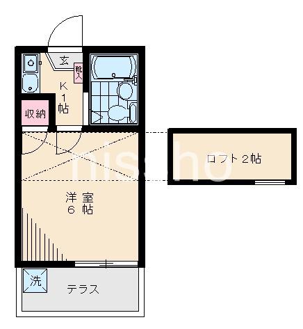 ミリオトーン三鷹台(1K/1階)の間取り写真