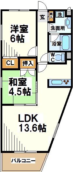 プルミエール(2LDK/3階)の間取り写真
