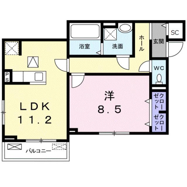KS FLAT(1LDK/1階)の間取り写真