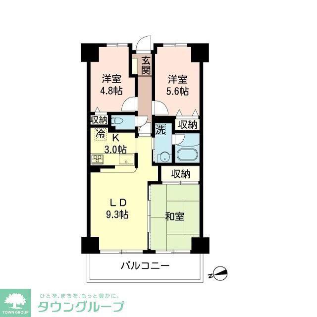 サンマンション戸田(3LDK/9階)の間取り写真